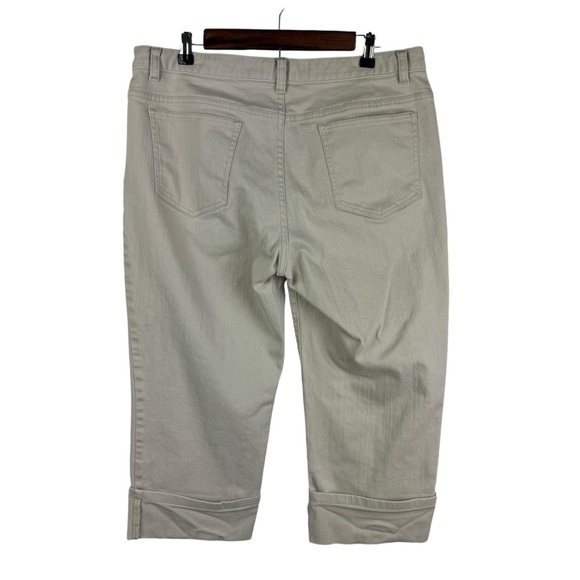 Talbots Factory Rolled Hem Capri Pants Women's 14 Tan - Picture 2 of 8